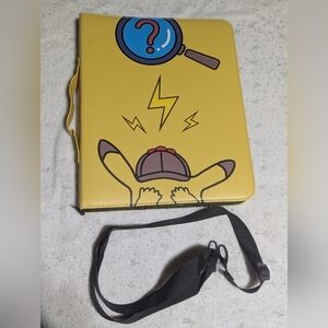 Pokemon Pikachu Card Binder Album Shoulder Bag 9 Pocket Holder Yellow Zip Case